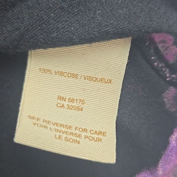 Free People -633 Sleeveless Floral Tunic Top Black Purple Small - Picture 5 of 9